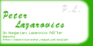 peter lazarovics business card